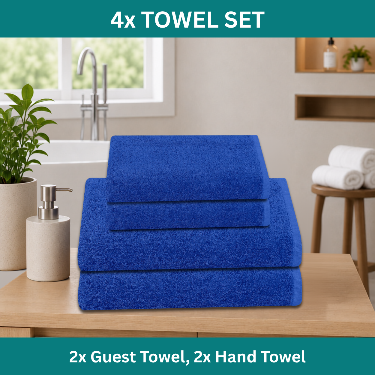 Premium 4-Piece Guest & Hand Towel Set - Image 2