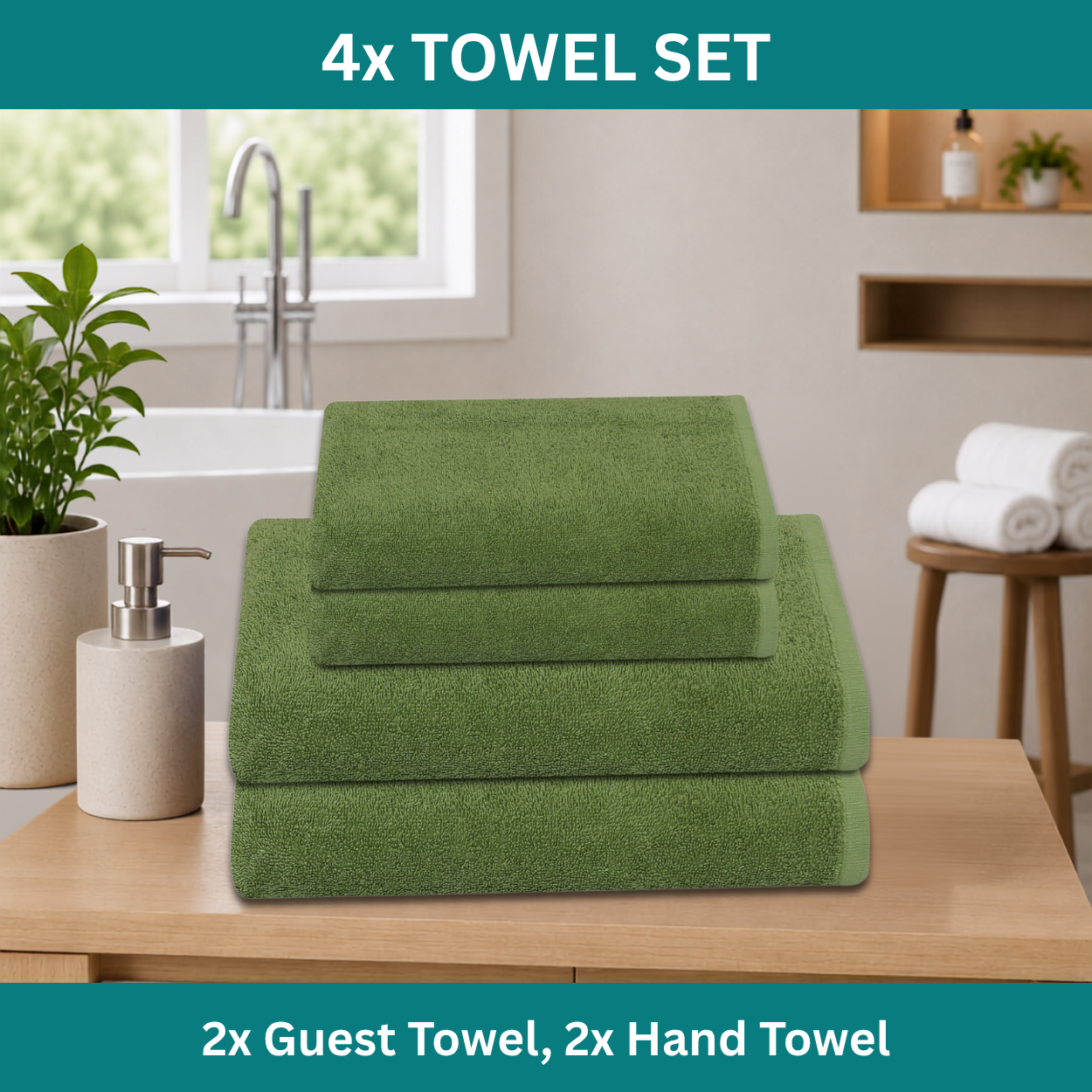 Premium 4-Piece Guest & Hand Towel Set - Image 3