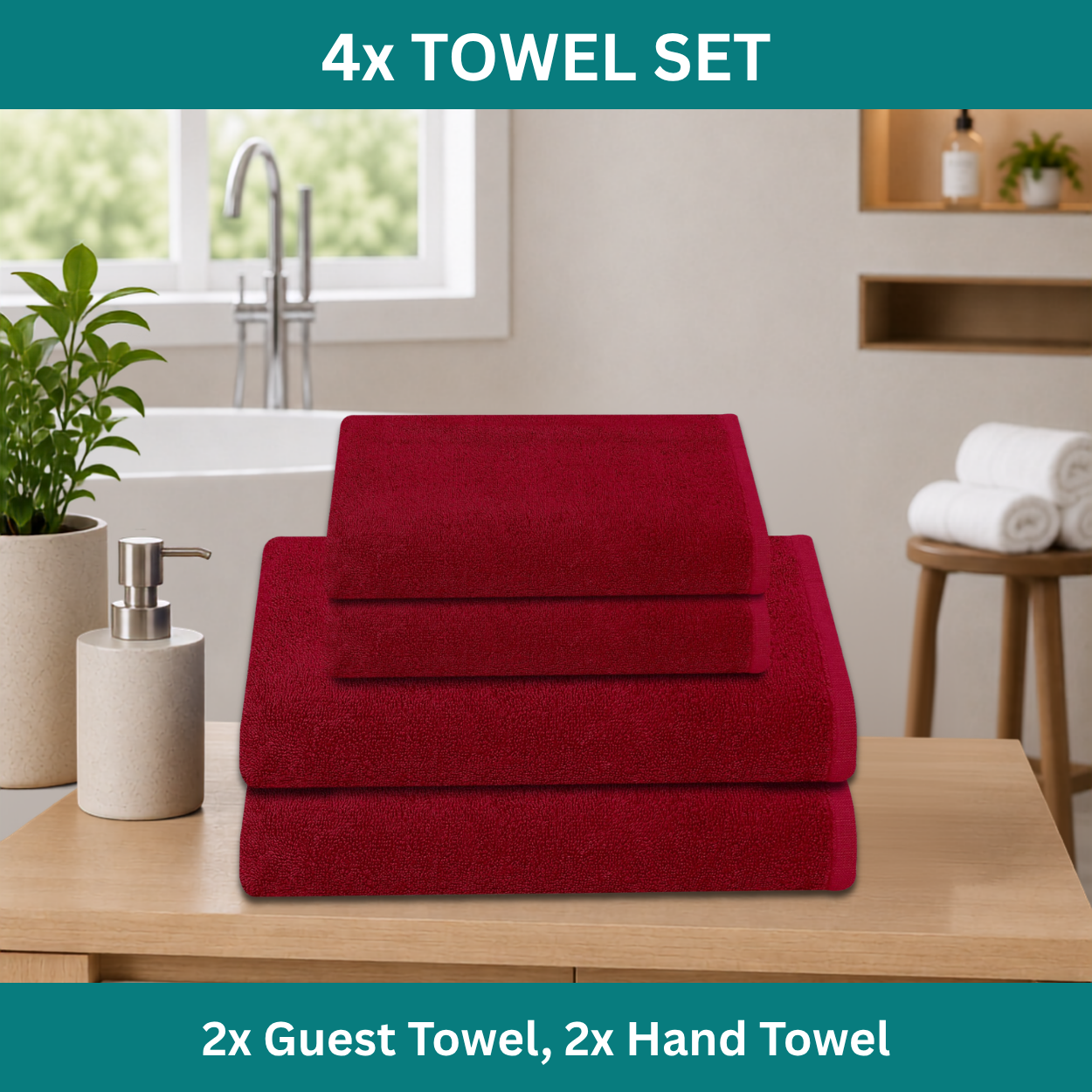 Premium 4-Piece Guest & Hand Towel Set - Image 5