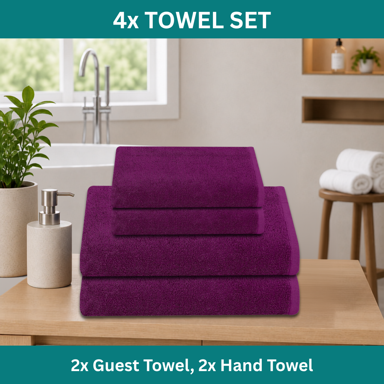 Premium 4-Piece Guest & Hand Towel Set - Image 6