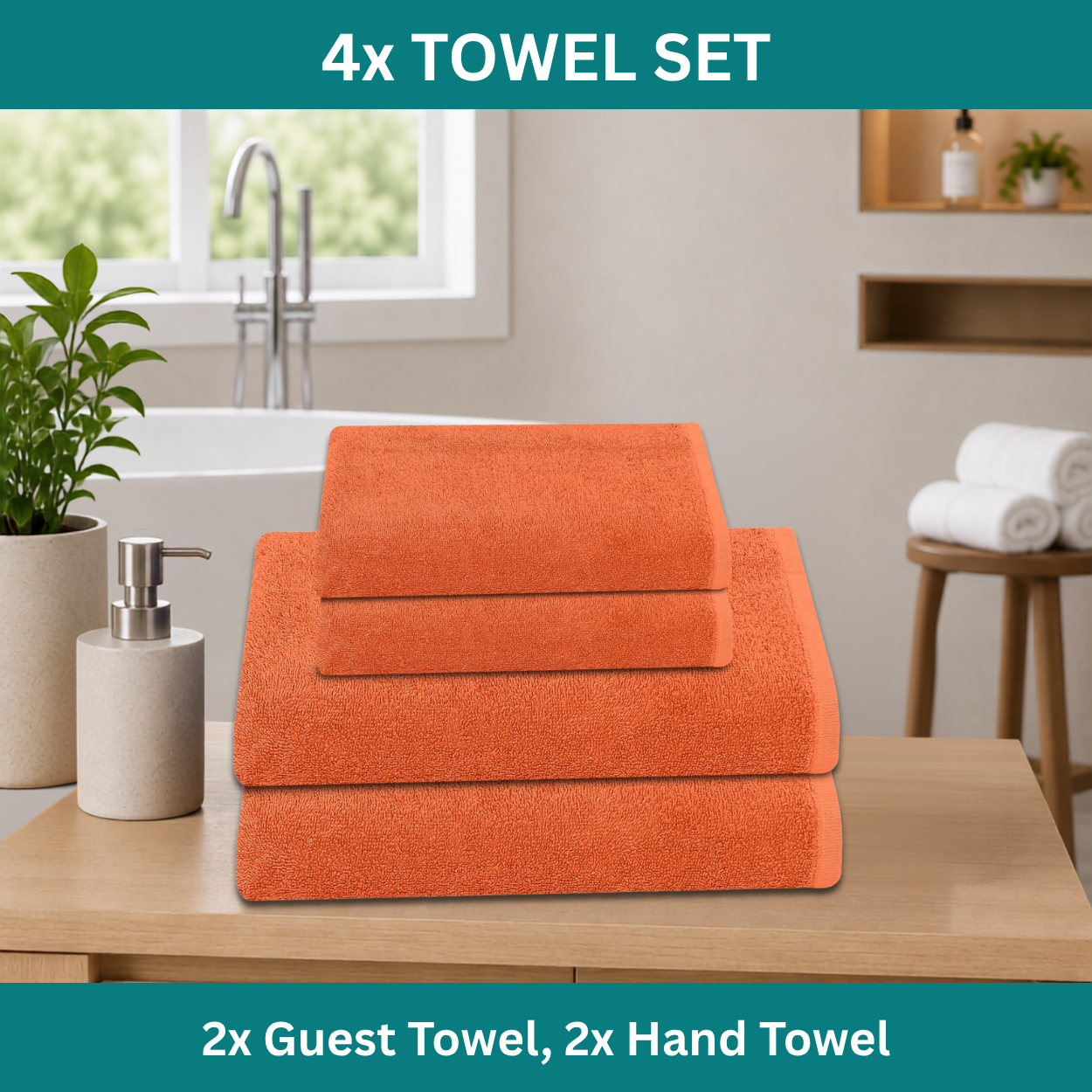 Premium 4-Piece Guest & Hand Towel Set - Image 7