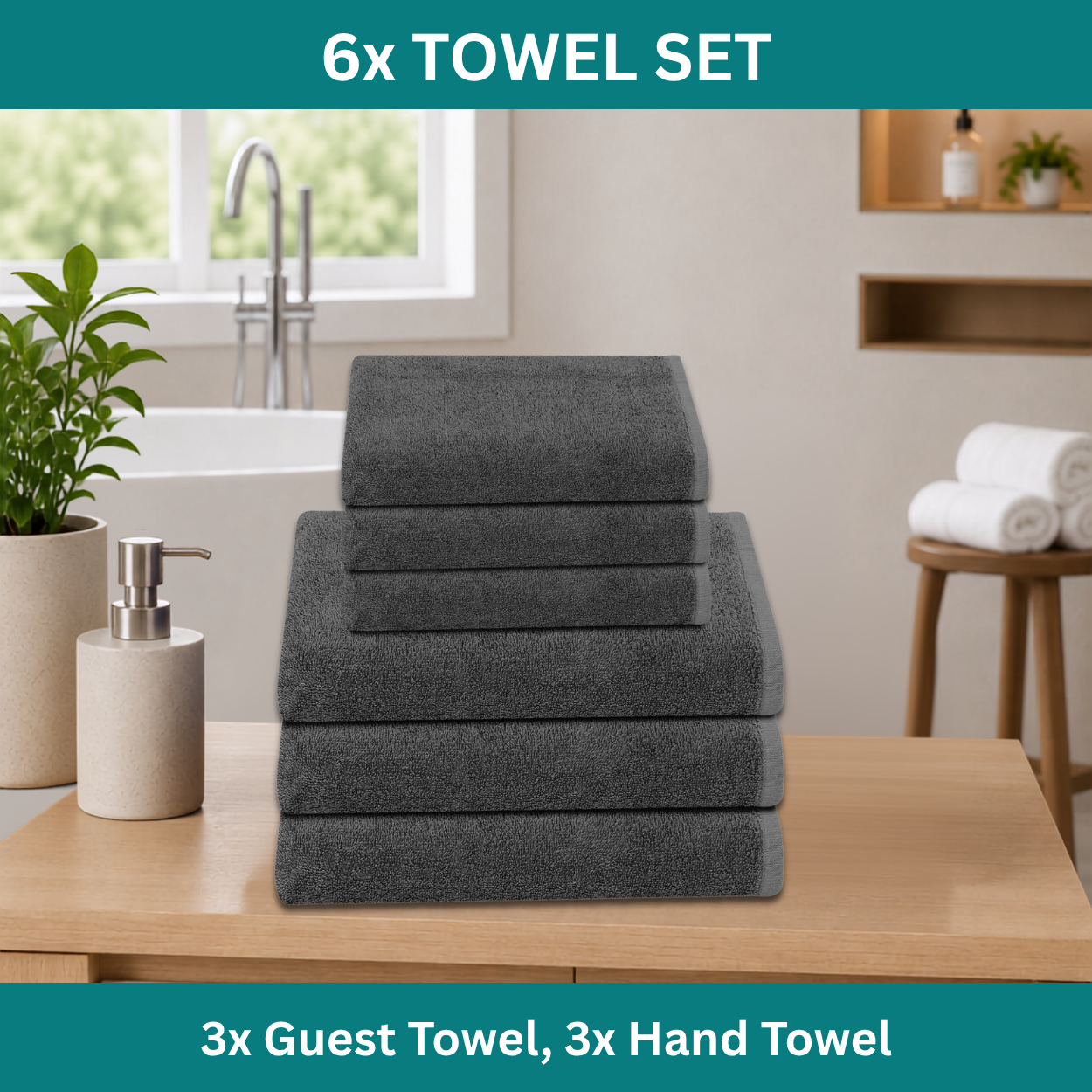 Premium 6-Piece Guest & Hand Towel Set - Image 5