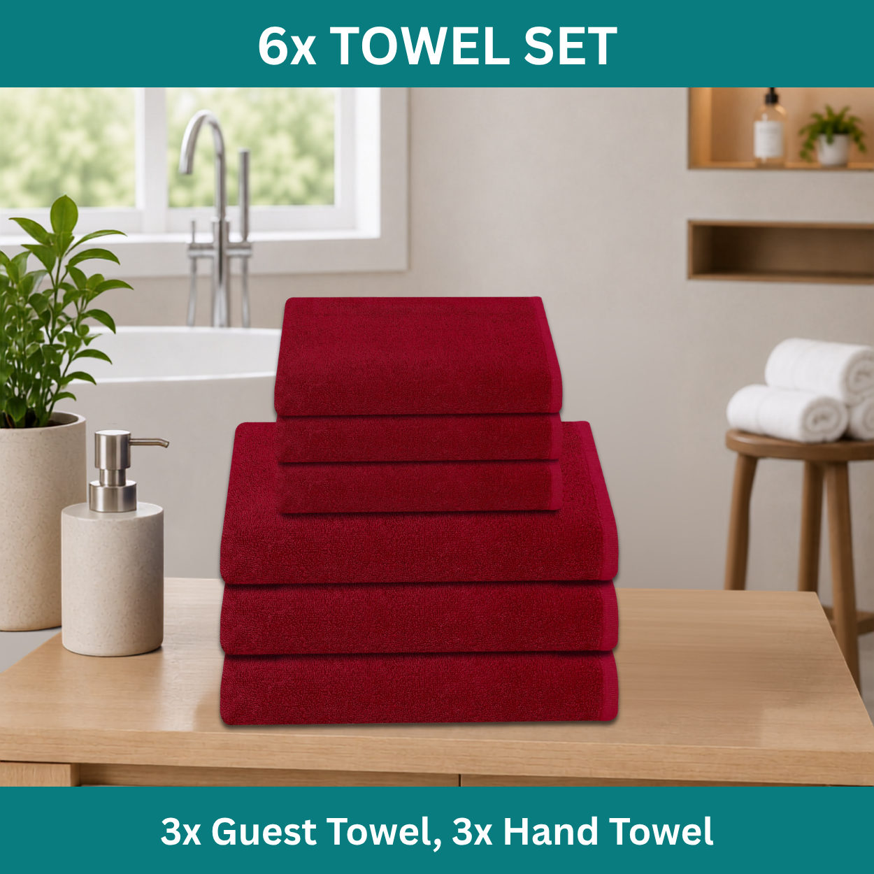 Premium 6-Piece Guest & Hand Towel Set - Image 7