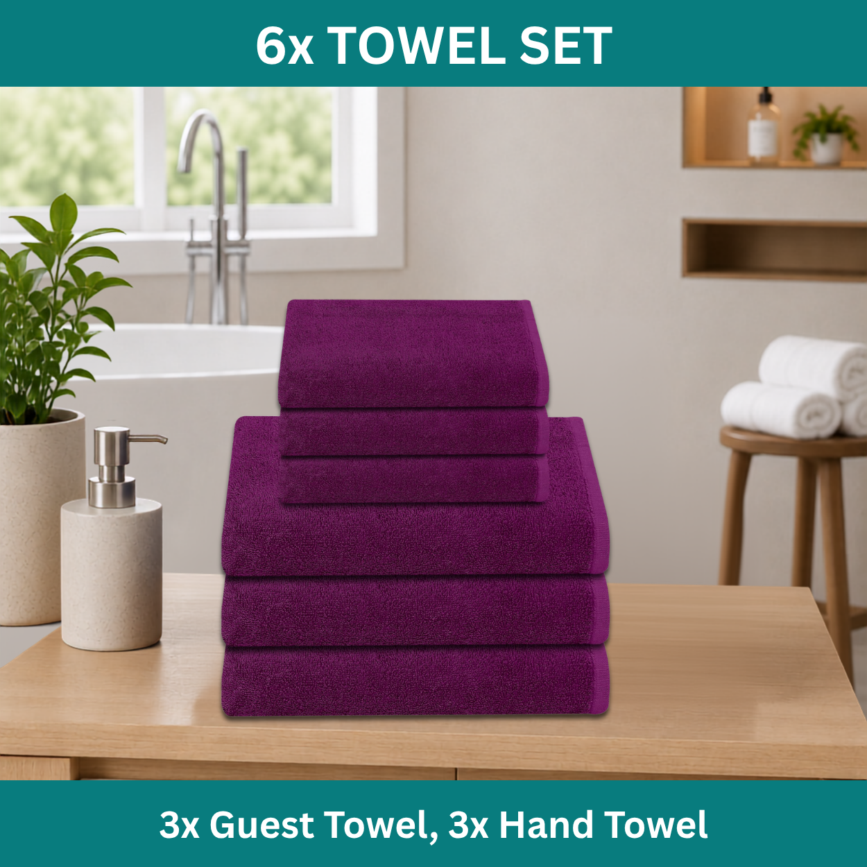 Premium 6-Piece Guest & Hand Towel Set - Image 8
