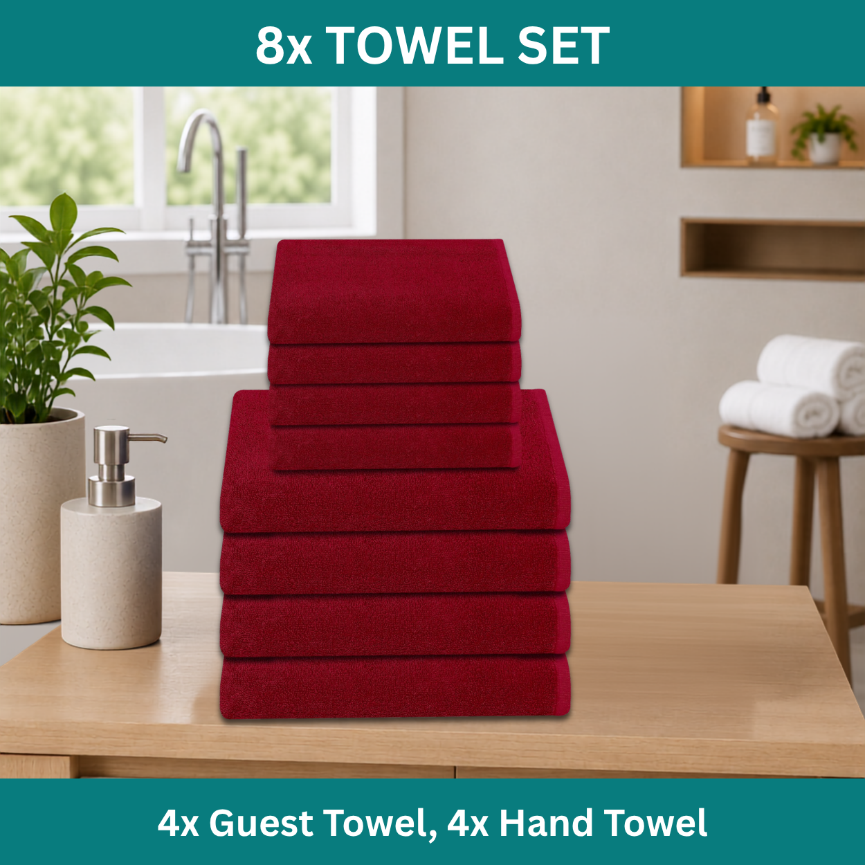 Premium 8-Piece Guest & Hand Towel Set - Image 3