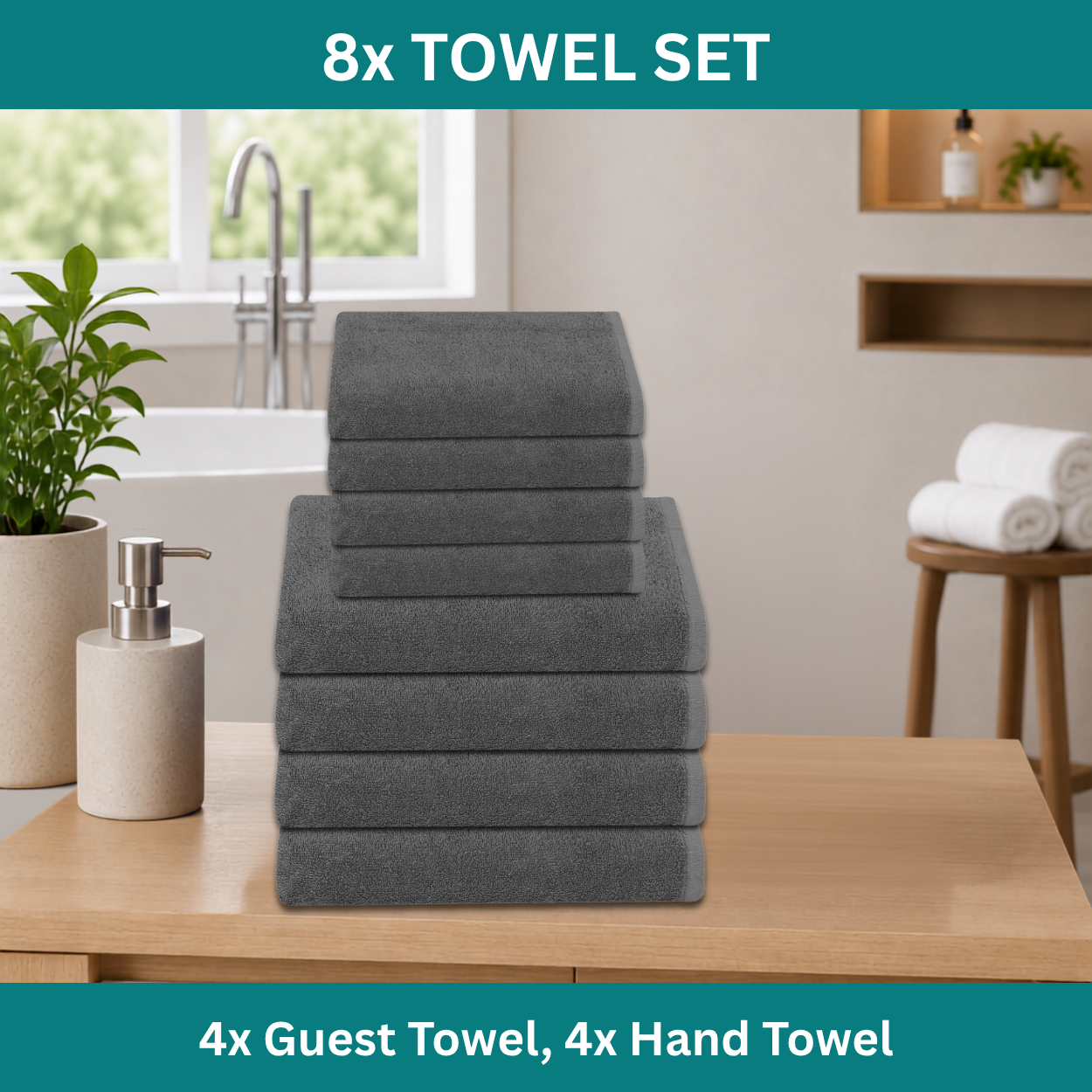 Premium 8-Piece Guest & Hand Towel Set - Image 5