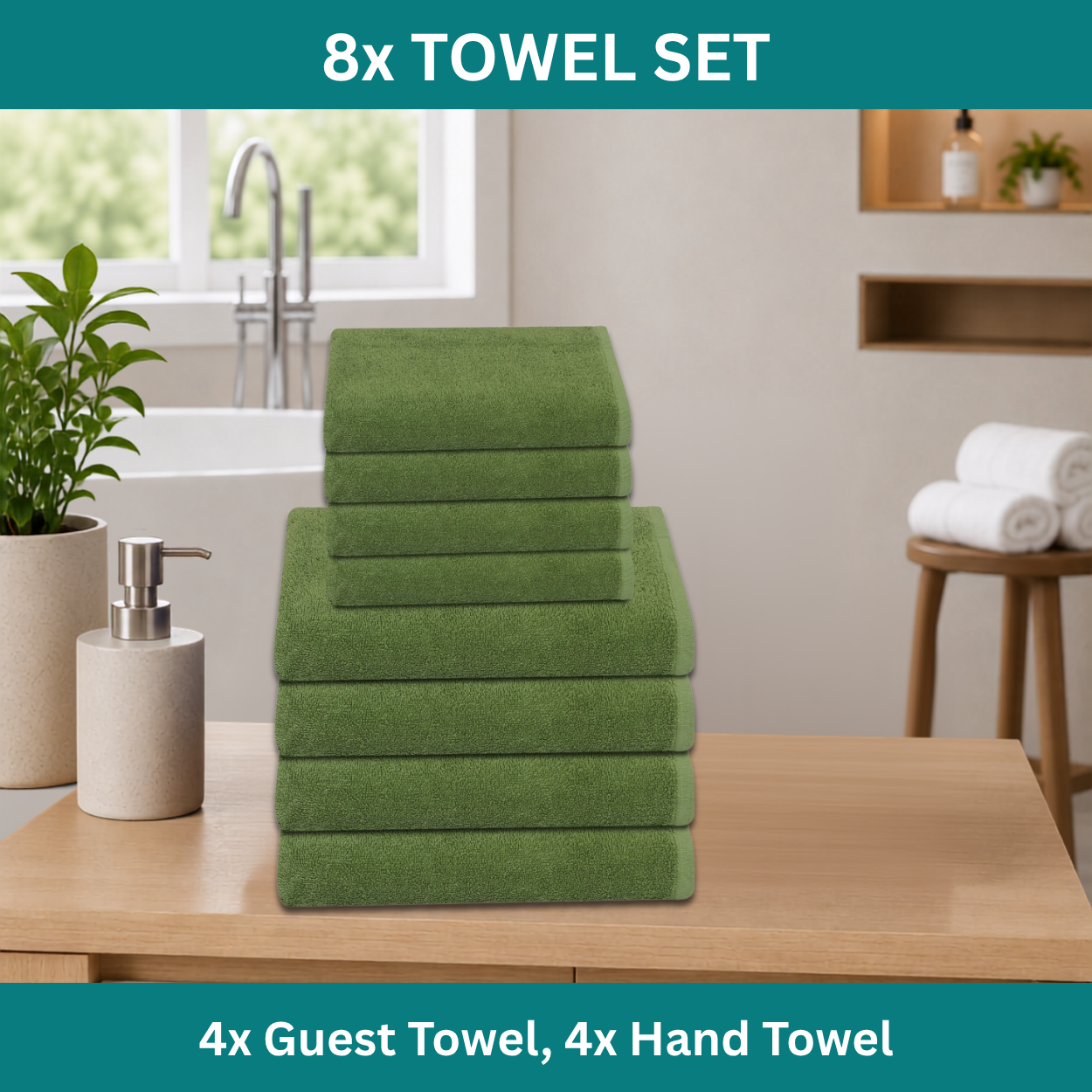 Premium 8-Piece Guest & Hand Towel Set - Image 6