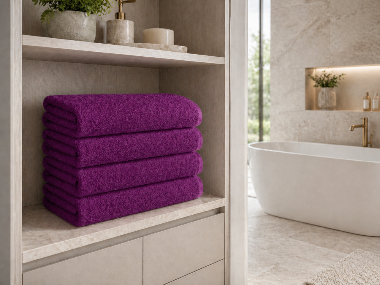 Luxury 500 GSM Cotton Bath Sheet Set – 4 Piece - Image 2