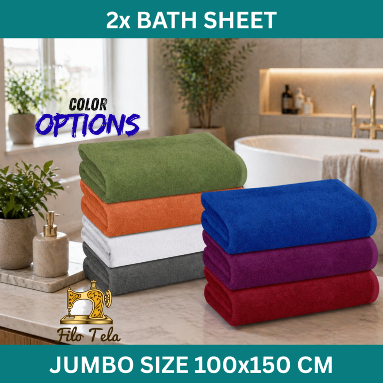 Luxury 500 GSM Cotton Bath Sheet Set – 2 Piece